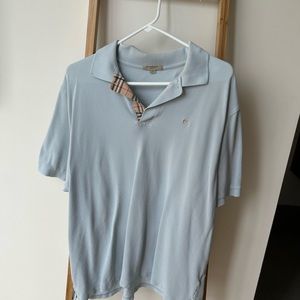 Burberry London Lt Blue Polo Short Sleeve Shirt - Men's Size XXL Good C…